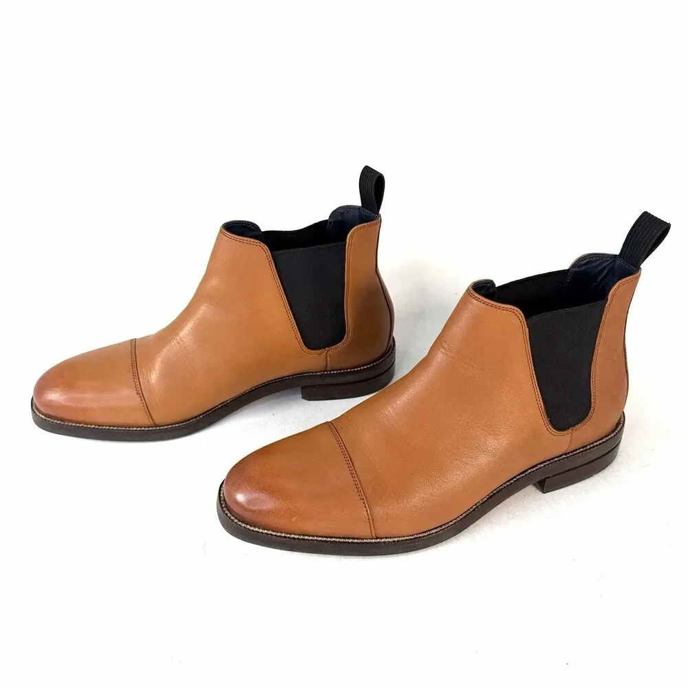 Cole Haan Wagner Grand Chelsea Cap-Toe Waterproof Boots Mesquite 9M C28637